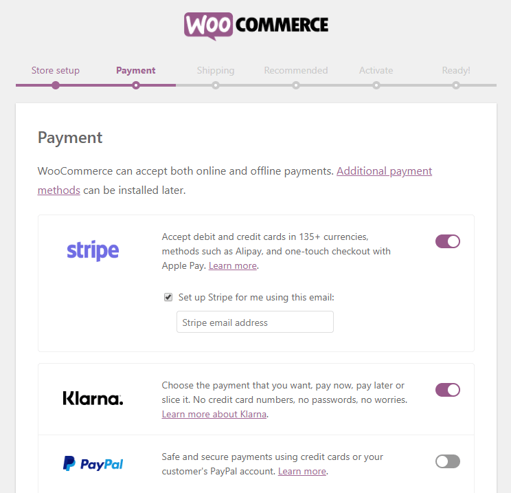 WooCommerce 向导